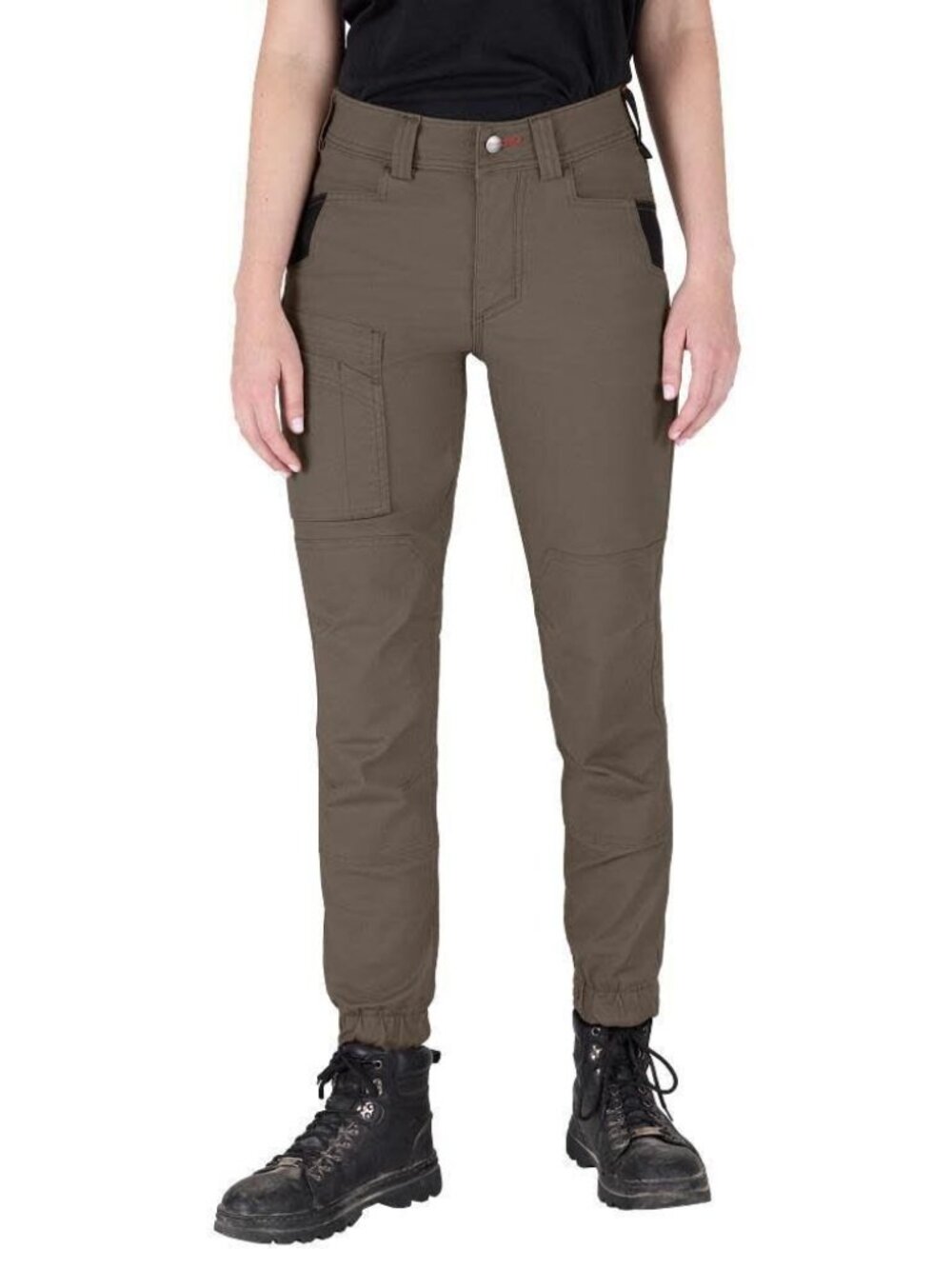 Women's 0 Brown GRIDIRON Double Knee Jogger Work Pants with 6 Pockets